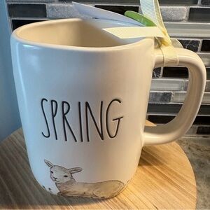Rae Dunn Cream 'Spring' Mug with Lamb Design